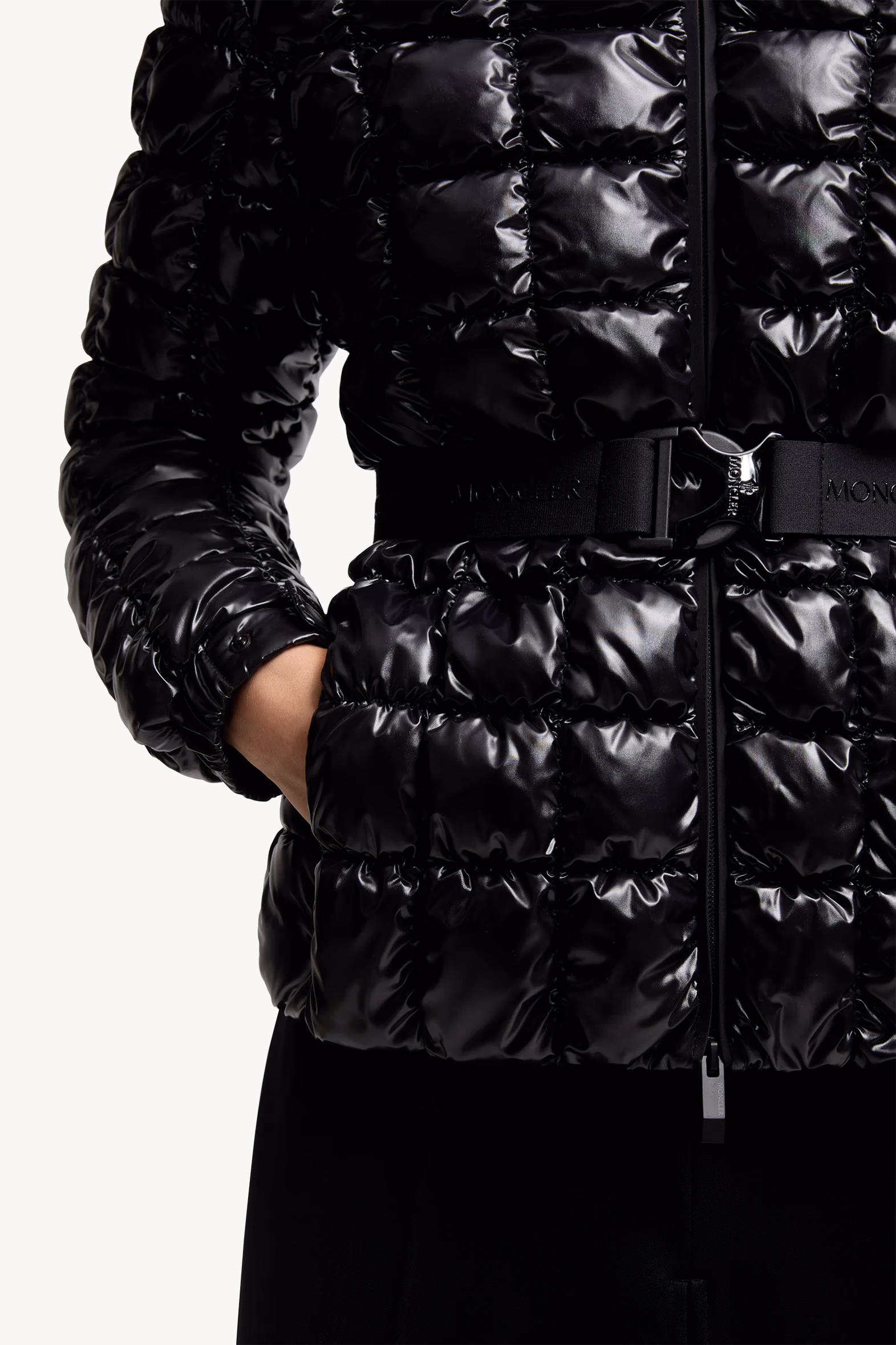 Eynard Hooded Square-Quilted Short Down Jacket Women Black Moncler 7
